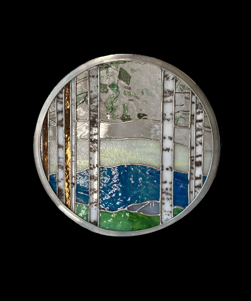 Birches by lakeside